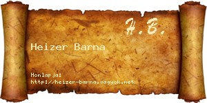 Heizer Barna névjegykártya