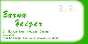 barna heizer business card